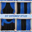 VitalCozy 4 Panels Backdrop Curtains 2 Pcs 4 x 10 ft Sequin Glitter 2 Pcs 7 x 10 ft Chiffon Photo Background Curtains for Graduation Wedding Birthday Party Decorations(Black, Royal Blue)