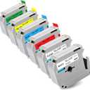6P M-Tape 12mm 0.47 Replacement for Brother P Touch Label Maker Tape M-K231 M-K131 M-K431 M-K531 M-K631 M-K73 for Ptouch PT-M95 PT-70BM PT-65 PT-70 PT-80, White/Clear/Red/Blue/Yellow/Green