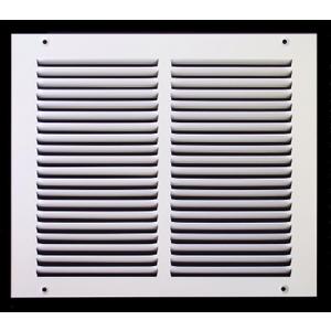 HVAC Premium 12'' x 10'' [Duct Opening] Flat Stamped Steel Return Air Grille - Sidewall and Ceiling - HVAC Vent Duct Cover - White [Outer Dimensions: 13.75''w X 11.75''h]