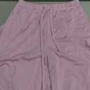 Women's 2 Piece Lounge Set Ruched Short Sleeve Tops High Waisted Wide Leg Pants (Pink , Small)