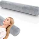 Round Body Pillow Cover, 7.9 x 47Inch/20 x 120cm Round Bolster Roll Body Pillowcase, Full Body Pillowcase with Zipper for Bedroom, Living Room (Only Pillow Covers, No Filler, Gray)