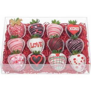 RomanticBaking 40Pcs 10x7x2Inch Clear Easter Cookies Boxes Chocolate Covered Strawberries Boxes for 12 Cakesickle Boxes Chocolate Truffle Box Macaron Box for Christmas Valentine's Mother's Day