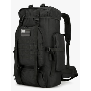 45L Hiking Backpack Camping Rucksack Molle Military Backpack for Outdoor Traveling (Black)