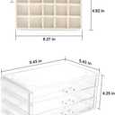 FEISCON Acrylic Jewelry Organizer Makeup Cosmetic Storage Organizer box Clear Jewelry Case with 3 Drawers Adjustable Jewelry Box Velvet Trays grid size