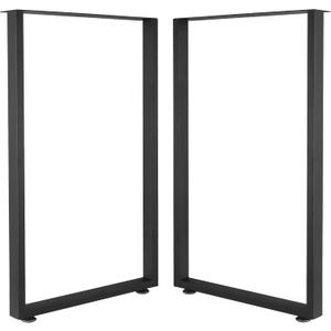 Metal Table Legs Desk Legs, Heavy Duty Square Tube Iron DIY Furniture for Dining Table, Coffee Computer Desk, Workbench, Meeting Room 28H x 17.7W(28/'', Rectangle 4x2cm), T-01