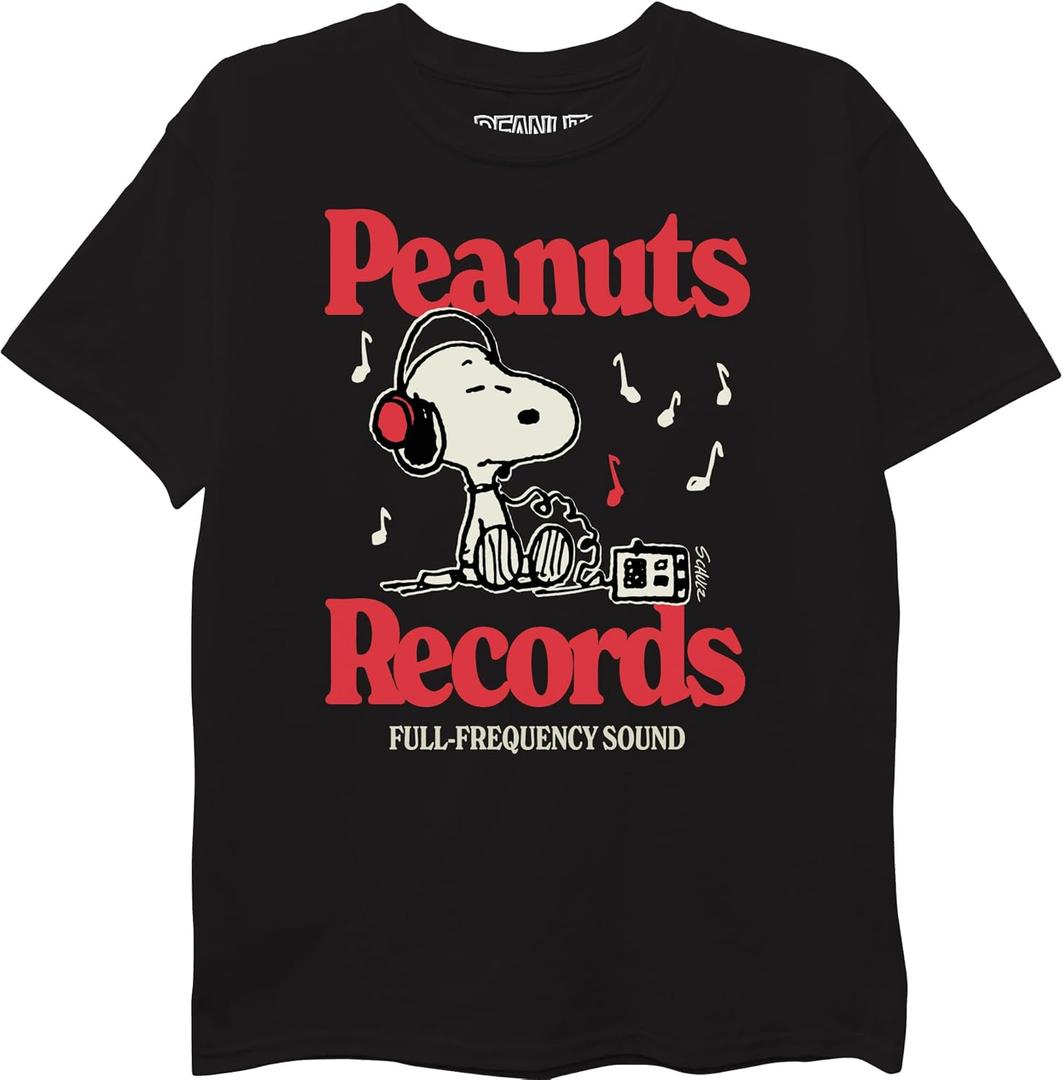 Peanuts Boys' Snoopy Boys Short Sleeve T-Shirt - Sizes 6/7 (Black)