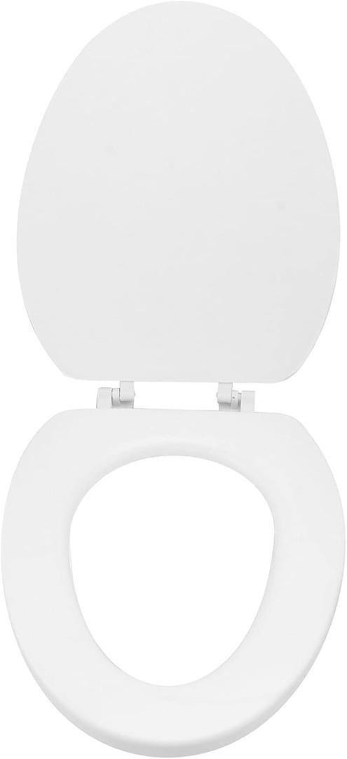 Portable Toilet Portable Toilet Seat Cover Toilet Seat with Lid Replacement Toilet Seat Toilet Bowl Cover will Slow Close Never Loosen for Home Portable Toilet Disposable Toilet Seat Cover/98 (Color ( (45.5x35.5cm, White)