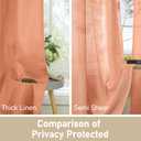 LAMIT Terracotta 72 Inch Privacy Linen Curtains 2 Panels Set for Living Room, Light Filtering Curtains Thermal Gromment Panels for Living Room/Front Door/Patio Door, W52 x L72