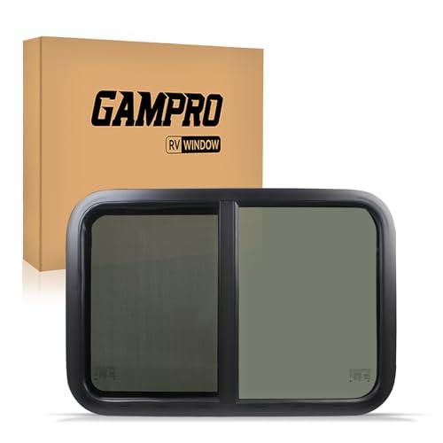 GAMPRO RV Window 30" W* 20" H Trailer Window Camper Windows Replacement Horizontal Slide RV with Net Screen and Trim Ring DOT Approved