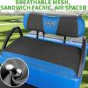 10L0L Golf Cart Seat Covers Kit - Universal Fit for EZGO TXT/RXV Front Seats | Breathable Mesh Fabric | Easy Installation | Black & Blue (No Staples Required)