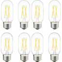 Dimmable LED Tubular Bulb 6W,E26 Clear Edison Bulb,60W Equivalent 600 Lumens, Antique Edison Style LED Filament Light Bulbs,Daylight White 5000K Pack of 12
