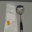 MARTE Skimmer Slotted Spoon -14.8in Pasta Strainer Skimmer Ladle Spoon for Cooking and Frying - Kitchen Scoop Colander Strainer Spoon with Heat Resistant Black Wooden Handle (Small)