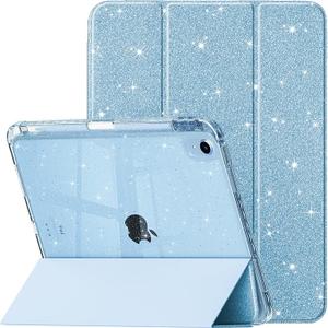 May Chen for iPad A16 11th Generation 11 Inch 2025 Case, iPad Case 10th Generation 10.9 Inch, Glitter Cover with Sparkly Clear Back, Wake/Sleep with Pencil Holder for Kids Grils - Blue