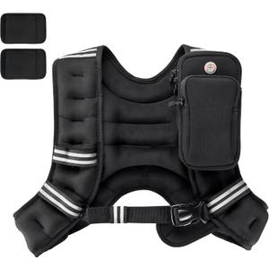 PACEARTH Weighted Vest 30lb Weight Vest with Reflective Stripe, Body Weight Vests Adjustable for Men, Women Workout, Strength Training, Running, Walking, Jogging (Black)