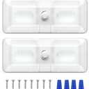 RV Lights Interior, 3 Color TEM Camper Lights, 196 LEDs Dimmable 12v Volt Led Lights Fixture, RV Ceiling Dome Light w Switch for RV Camper Car Trailer Boat 2 Pack