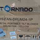 Tornado 24" Metal Drum Fan - High Velocity, 7700 CFM, 3-Speed, Heavy Duty for Industrial & Commercial Use, 1/3 HP Motor, 8 FT Cord, ETL Listed