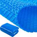 Amylove 7 x 7 ft Pool Hot Tub Solar Cover,16 Mil Heavy Duty Trimmable Floating Thermal Blanket Spa Bubble Cover for Hot Tub Inground Pools Swimming Insulating Solar Heating
