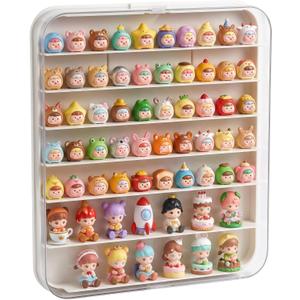 Clear Minifigure Display Case, Wall-Mounted Mini Figure Display Box, Multi-Tier Miniature Display Case Cabinet for Collectibles, Figurines & Action Figures Under 1.57 Inches
