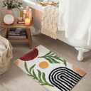 ORTIGIA Boho Sun Bath Rug for Bathroom, Cute Bathroom Mat Non Slip Soft Microfiber Absorbent Washable Rug for Laundry Home Decor, 20x32 inch