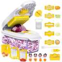Vegetable Slicer with Wave Blade for Instagram Food Styling (White & Yellow 13 in1)