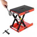 VEVOR Motorcycle Lift 1200lbs Capacity Motorcycle Stand, Deepened Anti-Slip Rubber Motorcycle Scissor Jack, Heavy Duty Steel Bike Repair Center Stand with Ratchet and Crank for ATVs, Dirt Bikes
