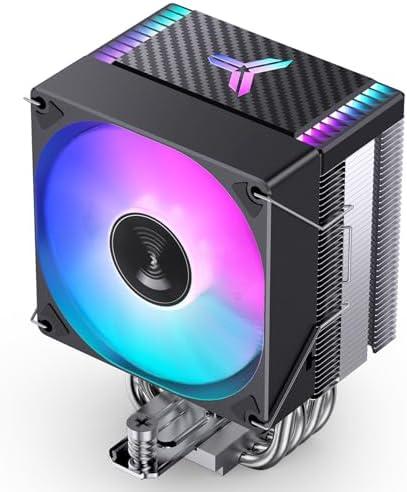 JONSBO CR1400 EVO Black Color Series 9cm CPU Cooler, H130mm, Air Tower Radiator, Silent heatsink, 4pin Automatic Light CPU Fan, 4 Copper Heatpipes for AMD AM4/ AM5 Intel LGA1700, 92mm RGB Fan, Black