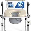 M73 Drop Arm Bedside Commode, Portable Toilet for Adults 400lbs