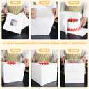 2 x 10x10x8 Inches Cake Boxes with Cake Boards, 3 Pack Premium Tall Cheesecake Boxes with Display Window