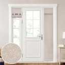 HOMEIDEAS 100% Linen Blackout Sidelight Curtains for Front Door, Side Door Window Curtains, Small Window,Thermal Insulated Covering, 1 Panel, W12 X L68 Inch, Natural