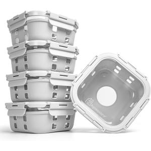 Glass Food Storage Containers with Glass Lids  28oz Meal Prep Containers, Lunch Box with Silicone Sleeve  Stackable Containers for Lunch & Leftovers