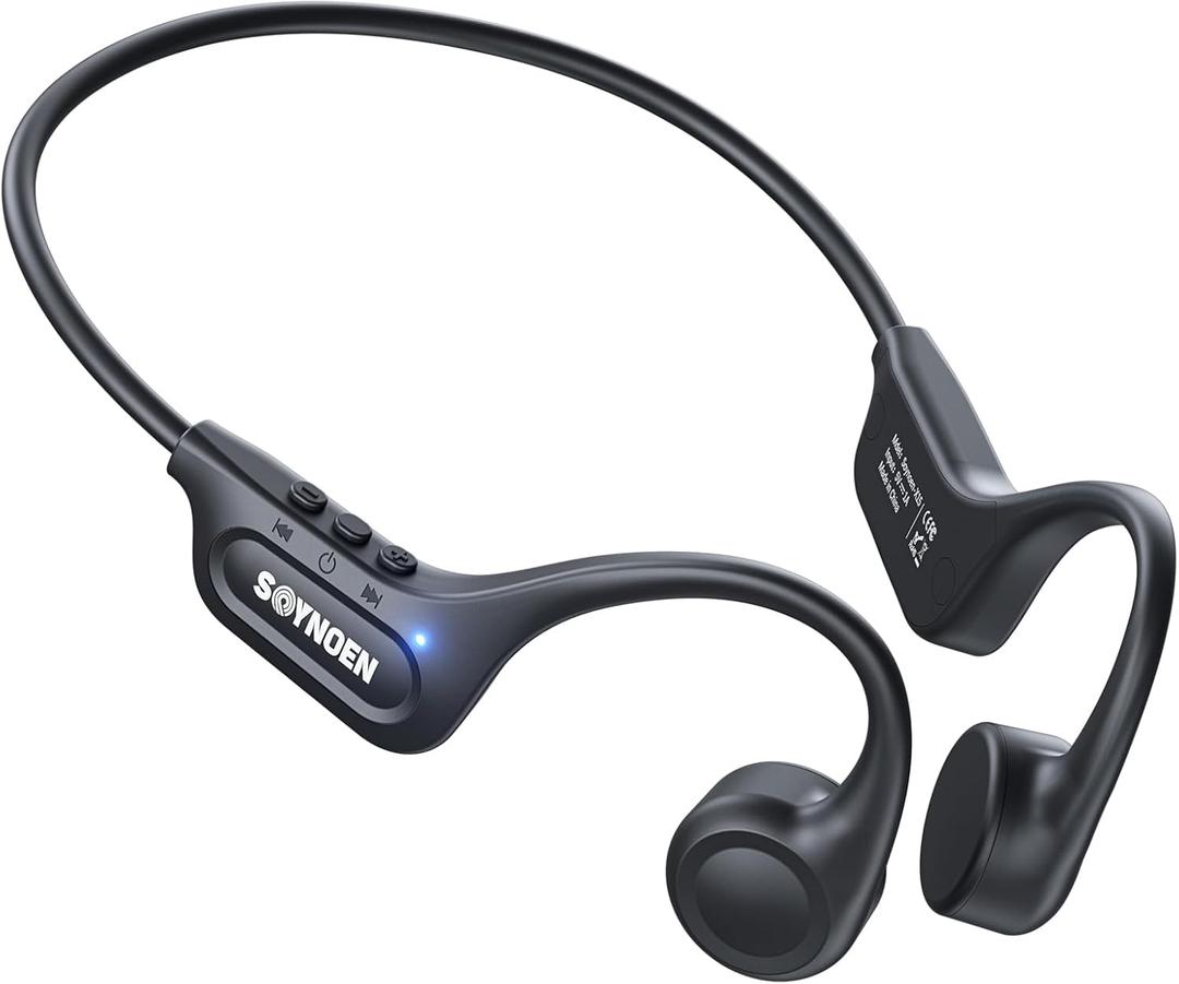 Bone Conduction Headphones, Open Ear Headphones Bluetooth 5.4 with Mic, 8H Playtime,Bone Conduction Earbuds IP56 Waterproof for Cycling, Hiking,Workout