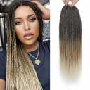NAYOO Small Crochet Hair Senegalese Twist, 18 Inch 8 Packs Ombre Crochet Braids Hair, 35 Strands/Pack Crochet Twist Hot Water Setting, Pre-Lopped Twist Crochet Hair for Black Women(18 Inch, 1B/27/613)