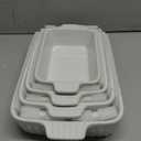 Emeril Lagasse Casserole Dishes for Oven, 4pc Ceramic Bakeware Set, Rectangular Deep Lasagna Pans with Handles, White