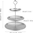 Stainless Steel 3 Tier Cupcake Stand, Tiered Trays Three Layer Cake Stand 3 Tier Serving Tray Platters for Pastry Dessert Candy Fruit Tea Party Wedding Platter (Silver)