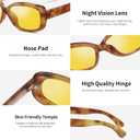 Wzerry Vintage Polarized Sunglasses for Women Trendy UV400 Havana Wrap-Around Shades for Driving