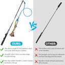DIBBATU Flirt Pole for Dogs Interactive Dog Toys for Large Medium Small Dogs Chase and Tug of War, Dog Teaser Wand with Lure Chewing Toy for Outdoor Exercise & Training