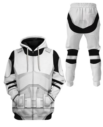 Xikaufo Unisex Adult Cosplay Costume Print Set Halloween Carnival Pullover Hoodies Outfits Suit,X-Large