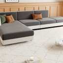 Velvet Couch Cushion Covers, Sectional Couch Covers for Sofa Seat Covers, Stretch (Grey, Small Seater Cushion Covers, 1PCS)