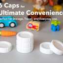 Travel and Storage Baby Bottle Caps for Dr. Browns Natural Flow Wide-Neck Bottles, Baby Bottle Lids Replacement with Sealing Gasket, Leak-Proof, BPA-Free, Pack of 6