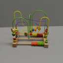 QZMTOY Wooden Toys for Toddlers, Bead Maze Toy for Toddlers with Colorful Animals Fruits Shapes, Educational Counting Learning Circle Toys for Kids, Classic Gifts for Boys Girls Baby