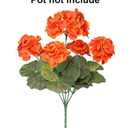 Fake Geraniums Artificial Flowers for Outdoors Fall Autumn Decoration, 6 Bundles Silk Geraniums UV Resistant Look Real Orange Faux Flowers Plants for Front Door Garden Planter Patio Balcony Yard Home