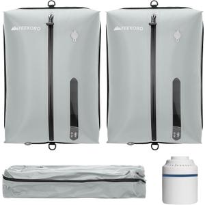 Vacuum Bag for Travel, Professional IPX8 Waterproof Reusable Vacuum Compression Bags for Travel Suitcases, Durable Space Saver Bag(2 PACK,With Pump) (Grey)