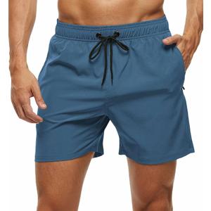 Tyhengta Men's Swim Trunks Quick Dry Beach Shorts with Zipper Pockets and Mesh Lining (36, Copen Blue)