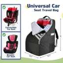 360Thick Padded Car Seat Travel Bag for Airplane,Waterproof Car Seat Bags for Air Travel,Heavy Duty Carseat Backpack for Nuna Graco Diono Clek Cosco & Base 18.5"X18.5"X29"