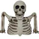 Ground Breaking Skeleton Scary Light up Halloween Skeleton for Holiday Party Haunted House Yard Home Decor 9.8x9.8x4.3 inch.