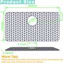 AWOKE Sink Protectors for Kitchen Sink, Kitchen Sink Protector Mat - 28.4"x15.2" Heat-Resistant Silicone Folding Non-Slip Mat for Stainless Steel Sink with Rear Drain (Grey)
