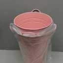 Irenare 12 Inch Vintage Galvanized Flower Metal Flower Vase Farmhouse French Planter Metal Floral Container for Party Table Centerpiece Weddings Home(Pink,6 Pcs)