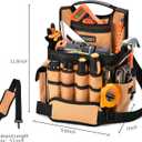 Tool Belt Bag | LOKASS Canvas Electrician Tool Pouch | 23 Pockets&Loops for Tool Organizer | Utility Pouch with Adjustable Belt and Shoulder Strap for Men/Women/Carpenter/Electricians/Constructors