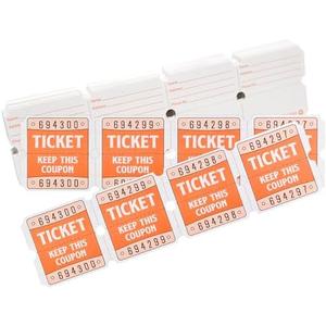 Pack Of 10 L LIKED 200 Raffle Tickets, 50/50 Double Roll Tickets for Event, Raffles, Carnival, Door Prizes and Class Reward (Orange)