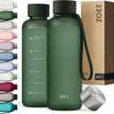 KIVY Slim Water Bottle 22oz [Lightweight & Shatterproof] - Reusable Tritan Water Bottle - Leak Proof Bottle for Women & Men - Water bottle no straw - Dishwasher Safe - BPA Free (01 Dark Green)